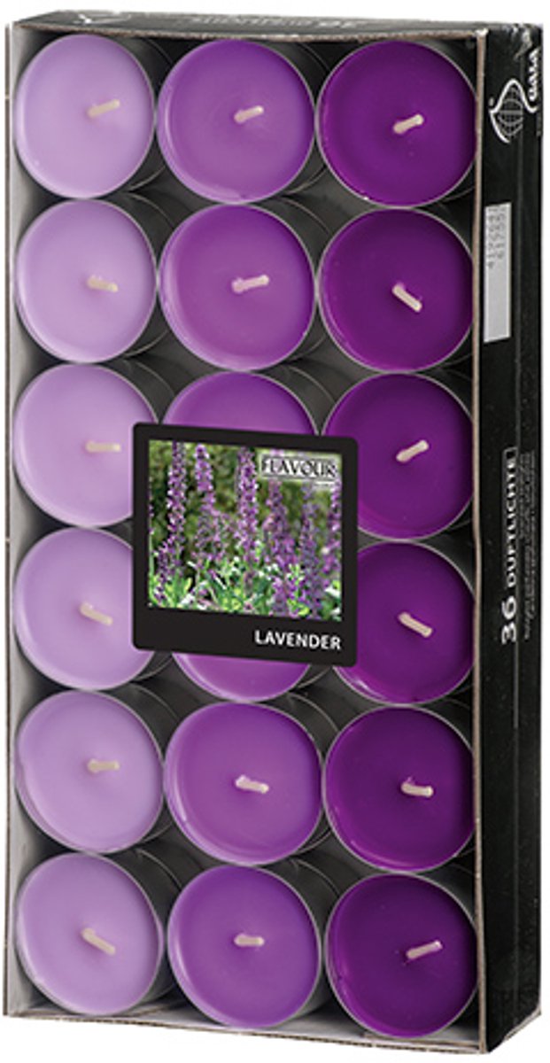 8x 36 GALA Geurkaars Ø 38 mm · 17 mm violet - Lavendel Ton in Ton