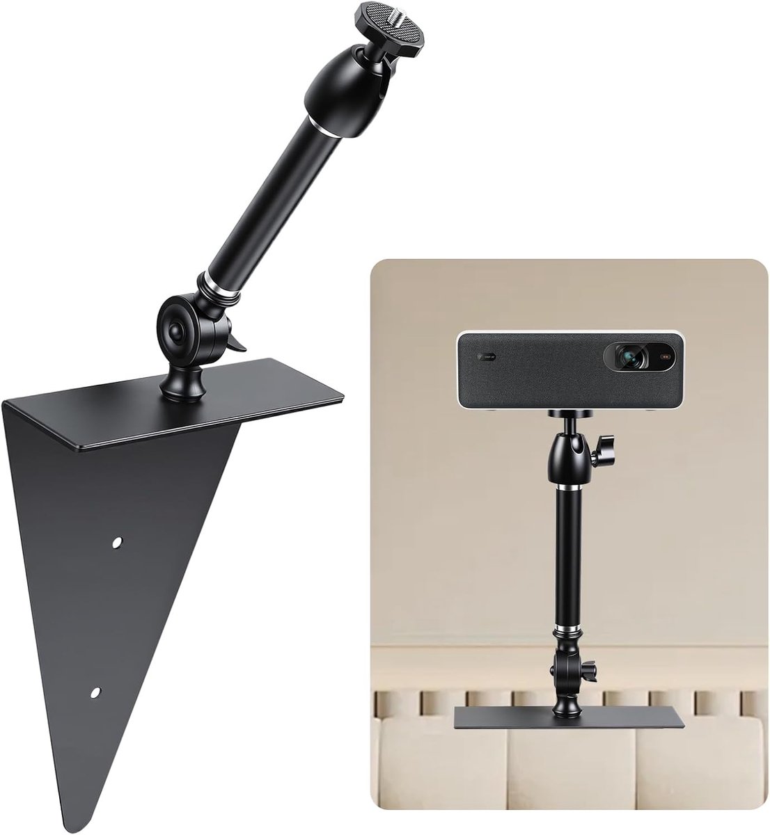 Projectorhouder - Beamer standaard - Film kijken - Verborgen design - 20 cm lengte - Zwart