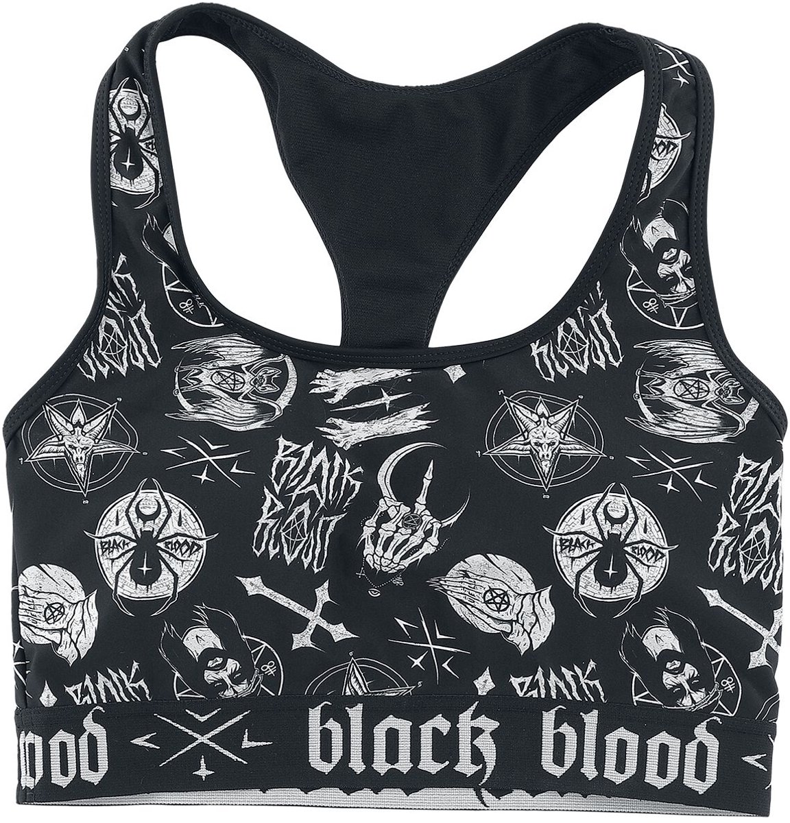 Gothicana Zwart bikinitopje met occulte symbolen - Dames