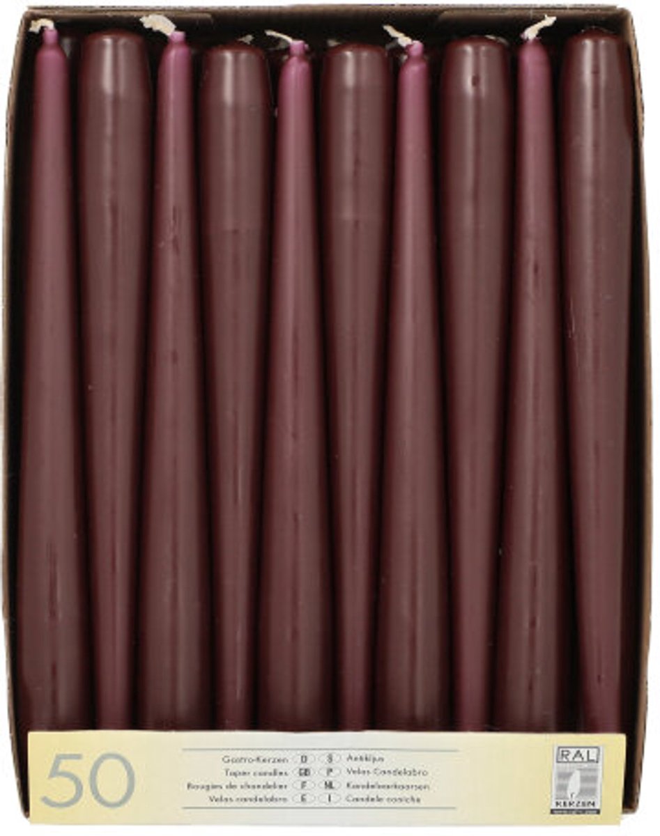 2x 50 Kandelaarkaarsen Ø 22 cm · 25 cm rood