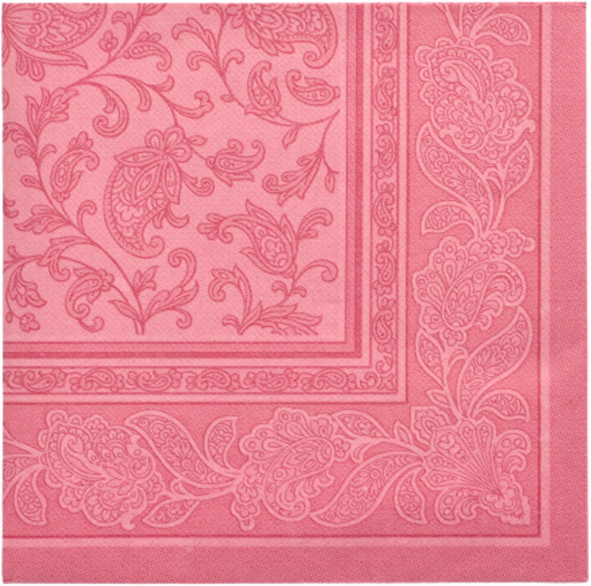 8x 20 Servetten ROYAL Collection 1/4 vouw 40 cm x 40 cm roze Ornaments