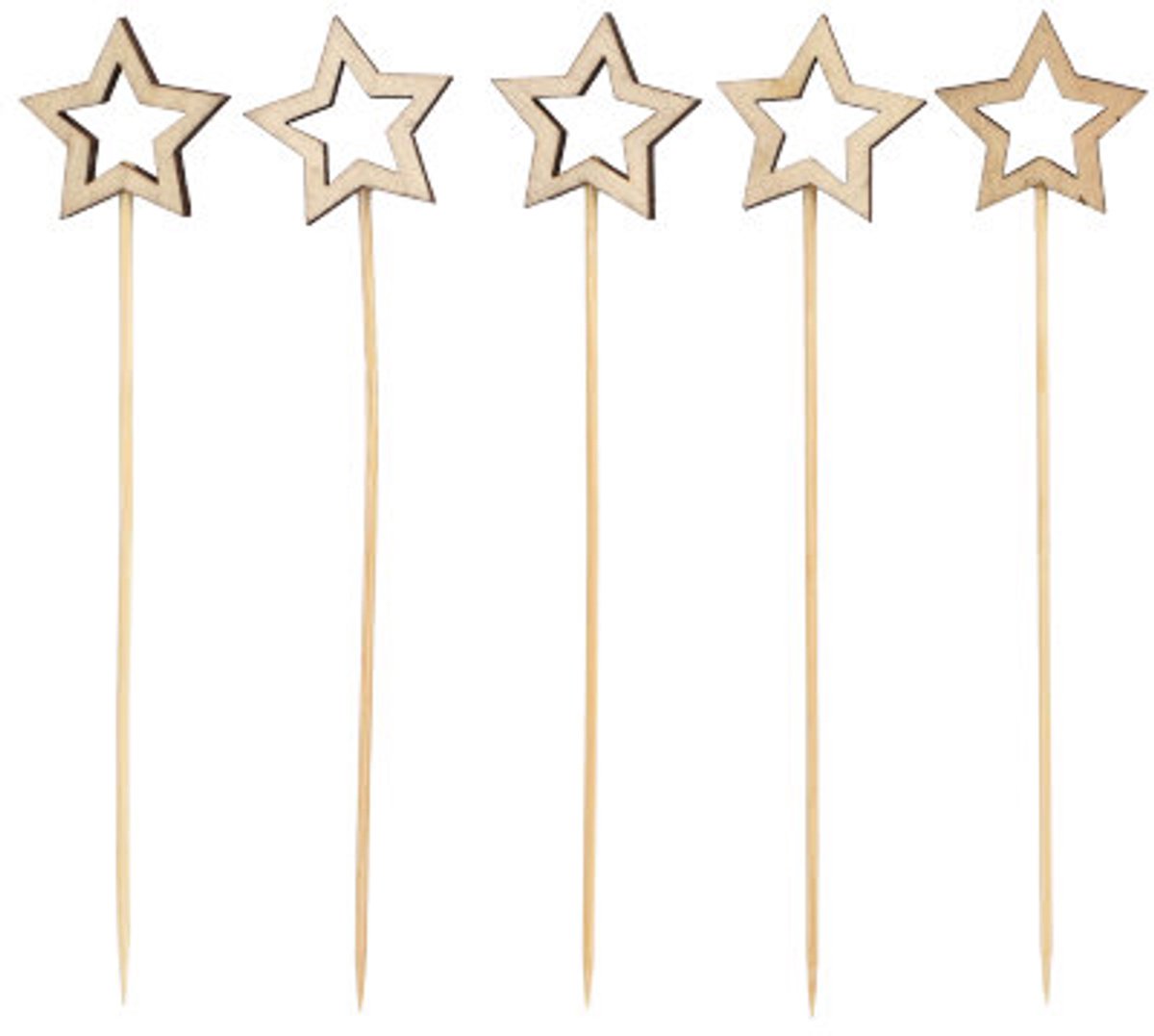 8x 100 Fingerfood prikkers 14 cm Star