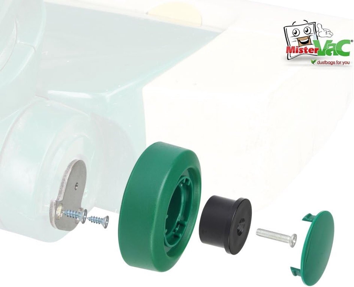 Wiel Reparatieset - Borstel Onderdeel - Stofzuiger Onderhoud - Metalen Wiel - Compact Formaat