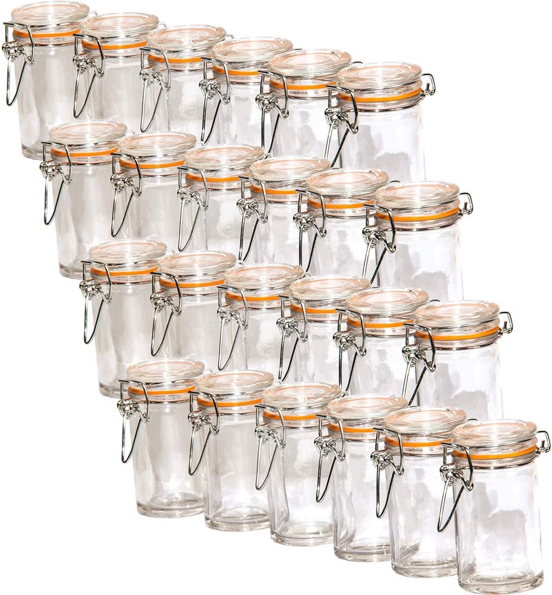 Inmaakpotten Set - Voorraadpotten Glas - Voedsel Conserveren - Met Rubberen Ring - 70 ml