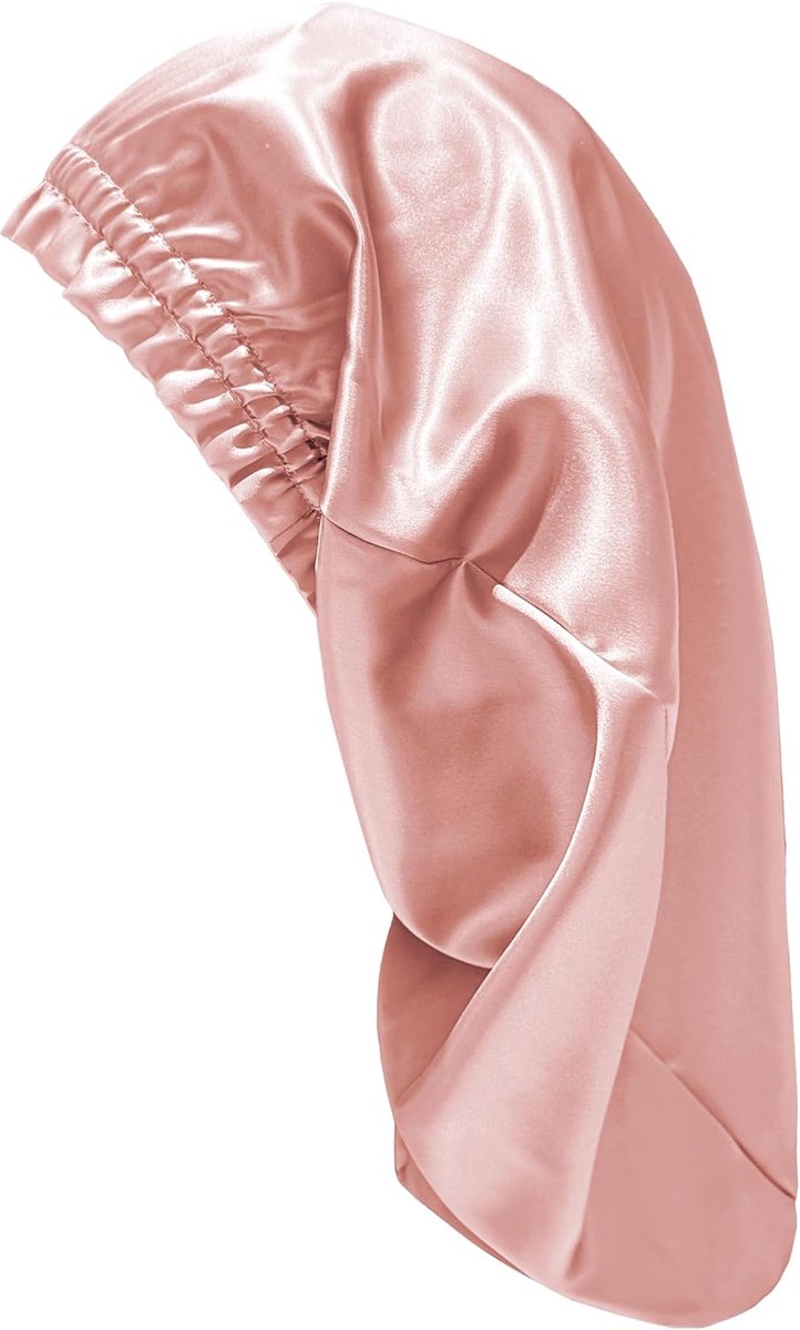 Slaapmuts Zijde - Haarmuts - Bescherming Haar - 100% Moerbei Zijde - 58 cm - Rosé Goud