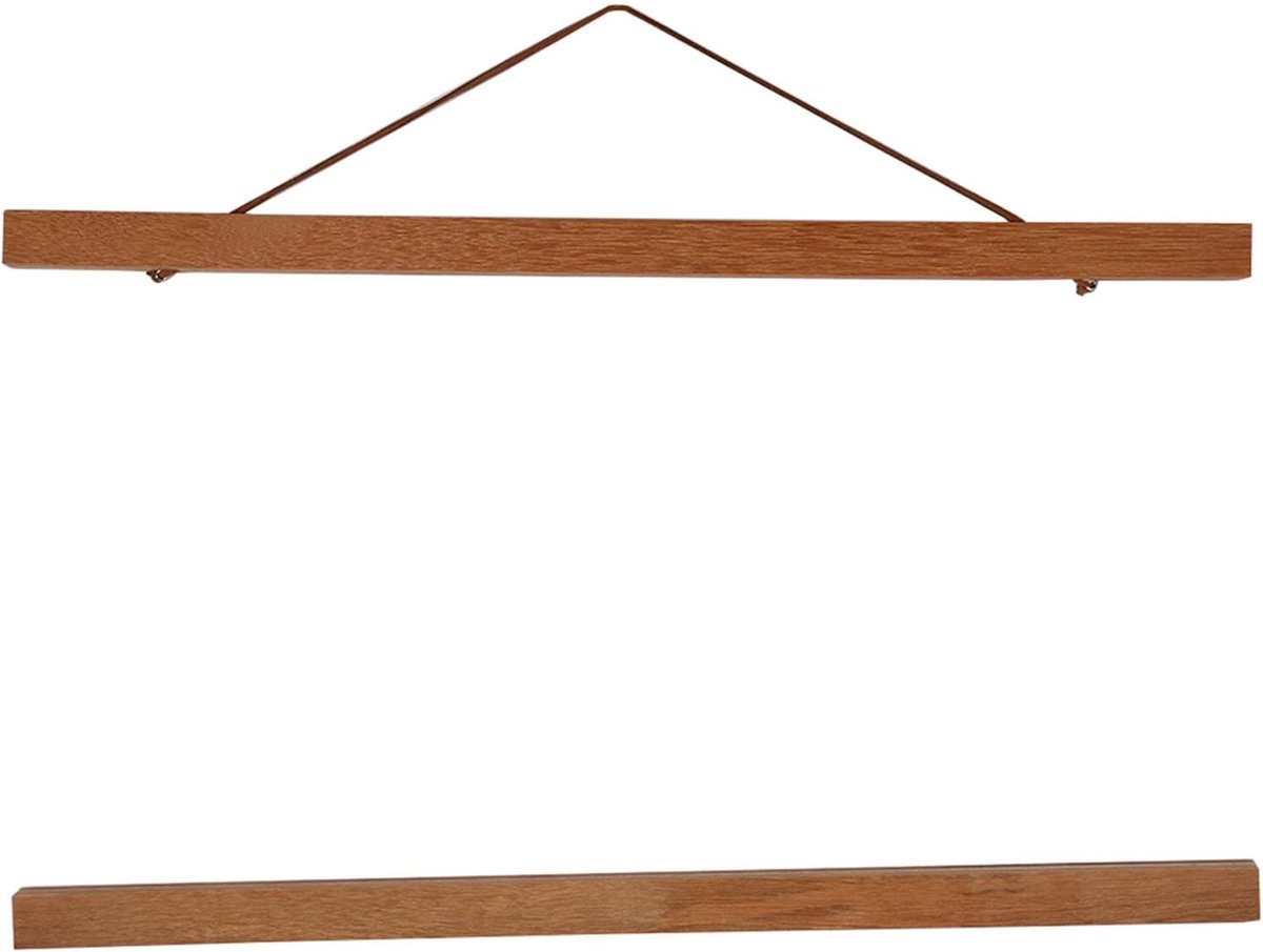 Houten Posterhanger - Magnetisch Frame - Kunst Ophangen - Sterke Magneten - 40cm - Bruin