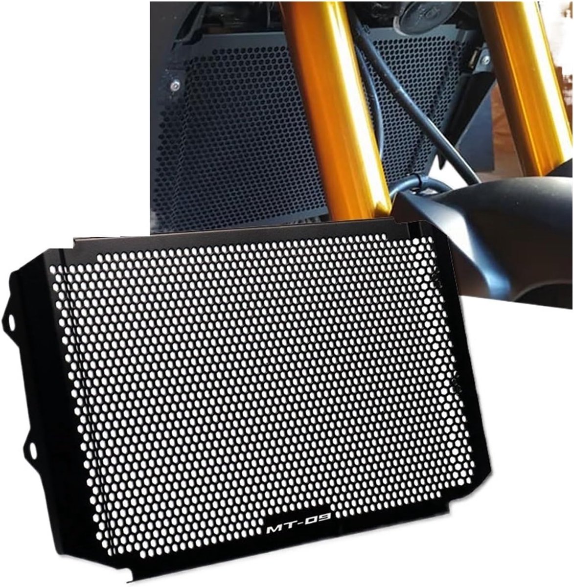 Motorfiets Radiator Beschermer - Grille Cover Guard - Radiator Bescherming - CNC Aluminium Constructie - Zwart