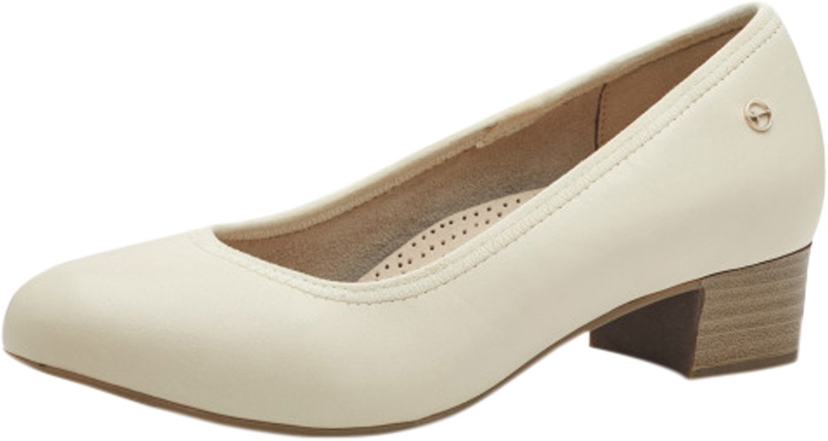 Leren ballerina's met hak