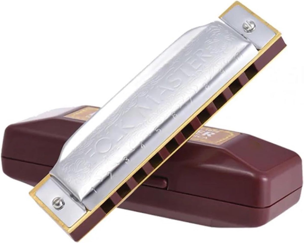Mondharmonica Set - Blues Gaita - Muziek Leren - 10 Gaten Diatonisch - One Size - F Toets