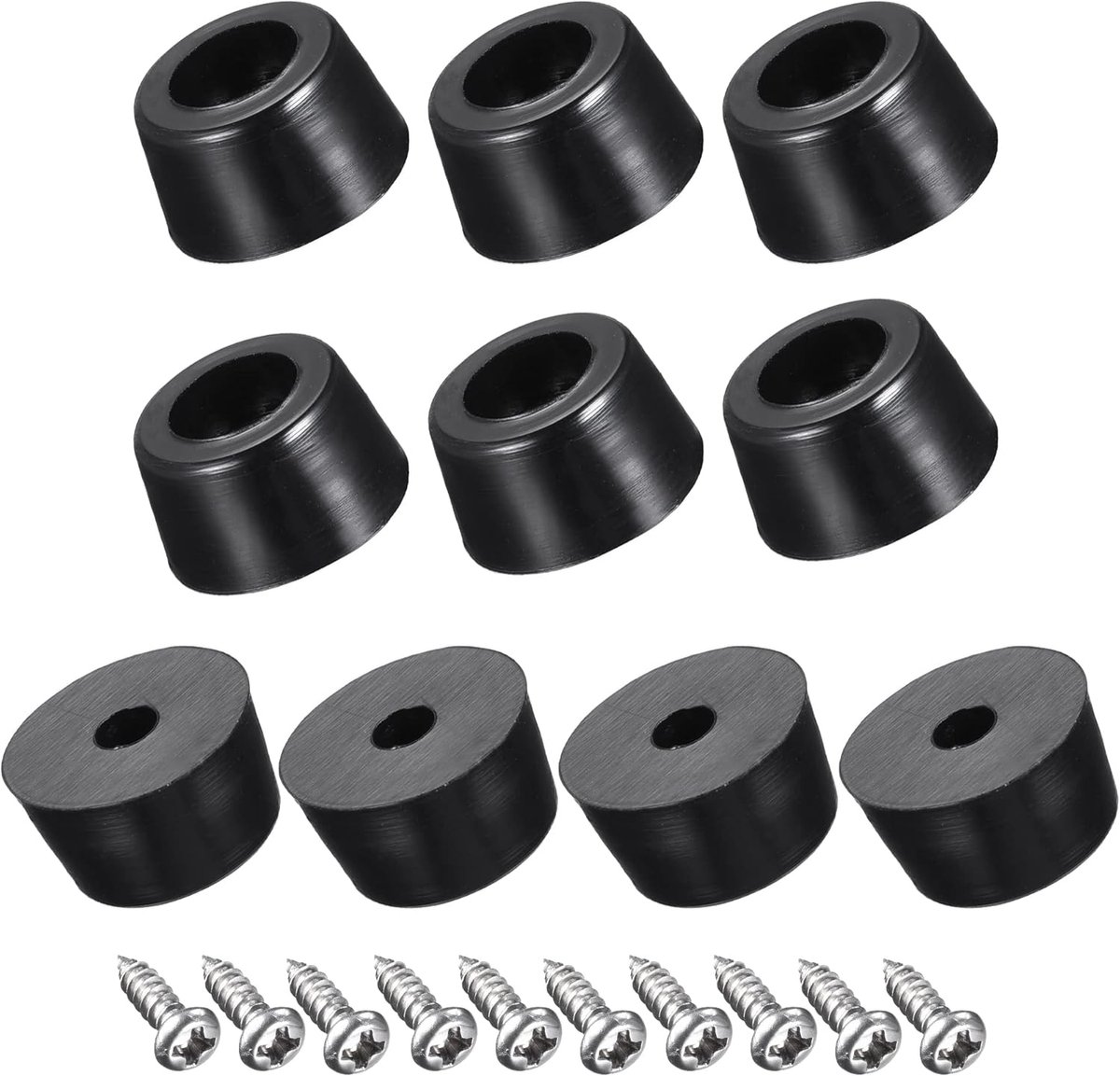 Rubberen Voetjes - Meubeldoppen Beschermdoppen - Vloeren Beschermen - Inclusief Schroeven - 12mm x 7mm - Zwart