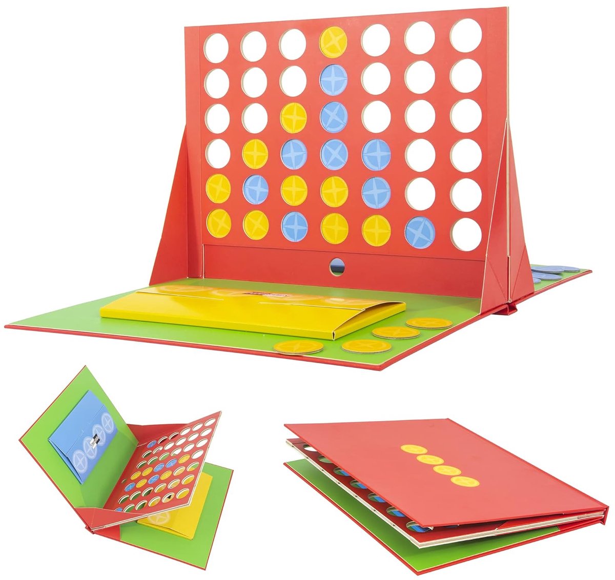 Vier Op Een Rij - Strategisch Spel - Familie Plezier - Compact Ontwerp - 19.8 x 12.9 cm