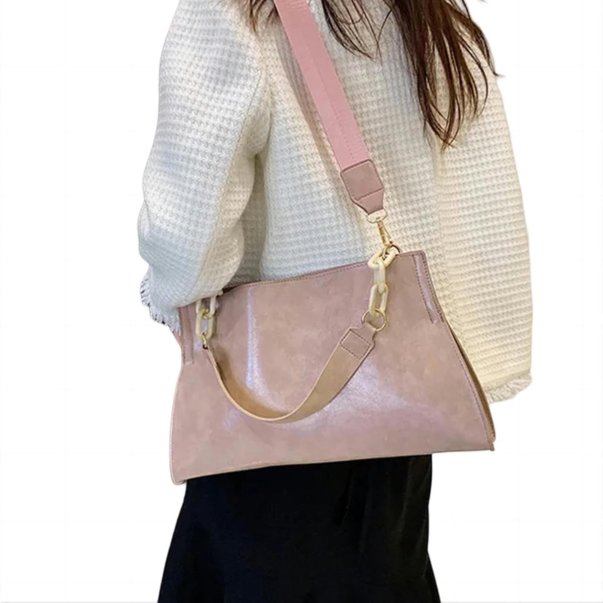 Schoudertas Dames - Handtas Onderarmtas - Dagelijks Gebruik - Grote Capaciteit - 38x22x5cm - Pin