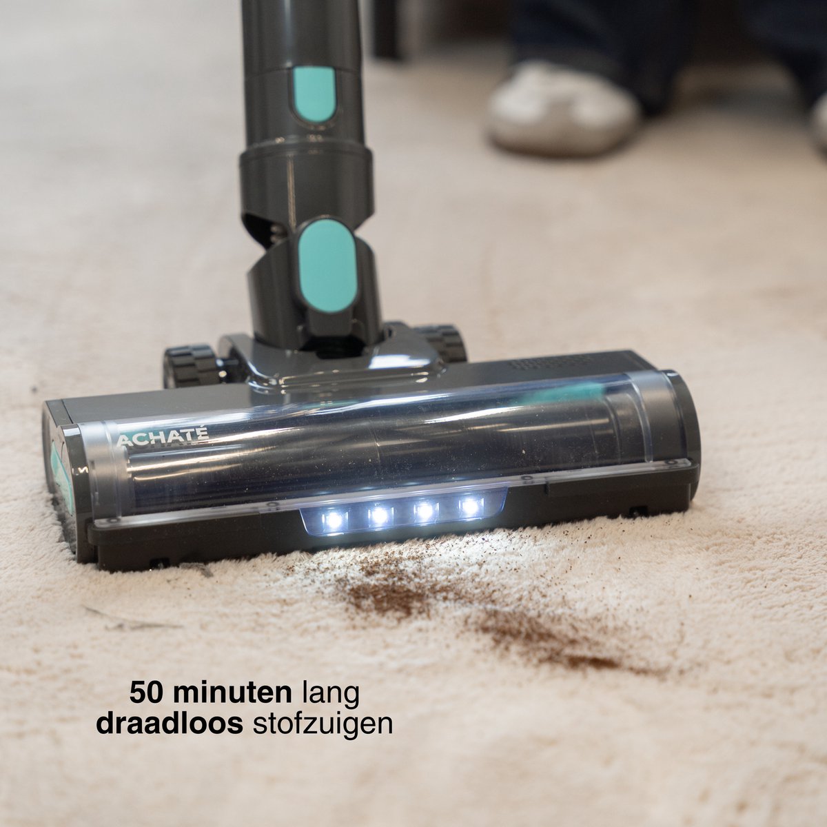 Achaté Draadloze Steelstofzuiger 300W met HEPA Filter - afbeelding 2