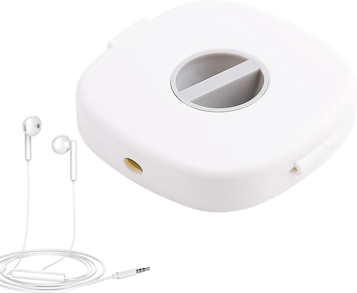 Kabel Organizer - Kabelhaspel Telefoonhouder - Kabelbeheer Reizen - Compact Intrekbaar Ontwerp - 7.2 x 7 x 1.5 cm - Wit