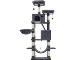 Feandrea - Krabpaal - Kattenboom - Voor Katten - Met Hangmat en Pluche Ballen - Stevig en Comfortabel