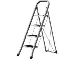 SONGMICS - Ladder - Trapladder met 4 Treden - Opvouwbaar - Draagvermogen tot 150 kg