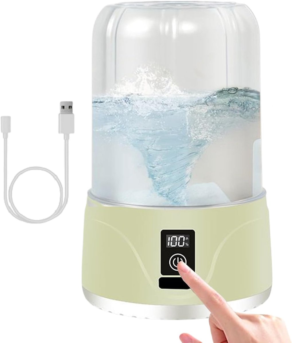 Draagbare Wasmachine Mini Wasmachine Reizen en Babykleding Oplaadbaar Ontwerp Compact ABS Groen