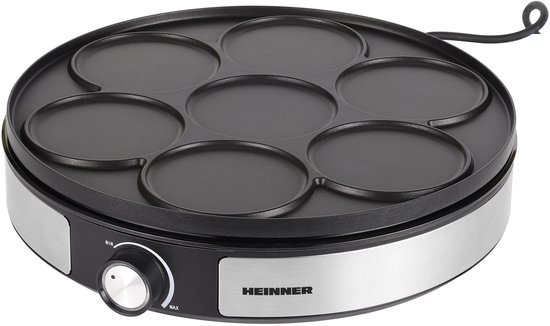 Heinner 2-in-1 Pannenkoekenmaker & Crepemaker - 1500W - Anti-aanbaklaag - Omkeerbare Plaat - Temperatuurregelaar - Indicatie Lampje - Roestvrijstalen Behuizing — afbeelding 3