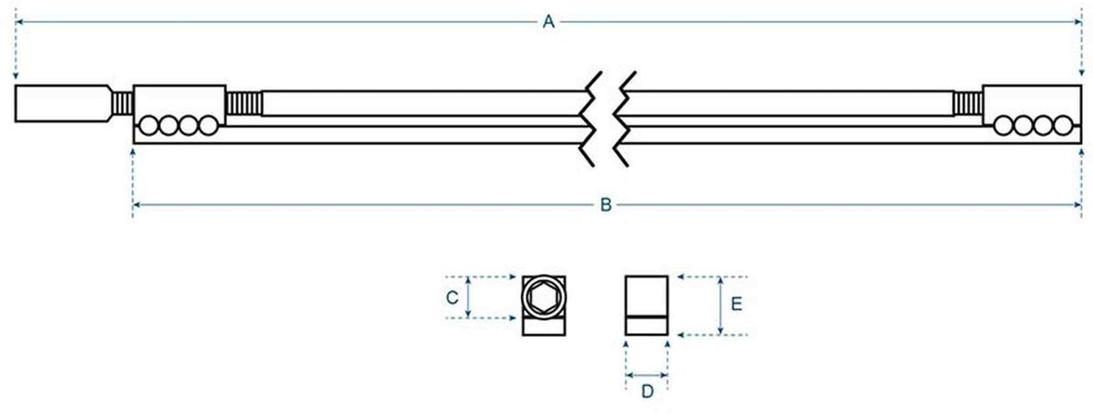 Boston TRDG-440-7 Double Action Truss Rod 440 mm 6x9 mm 4 mm Inbus