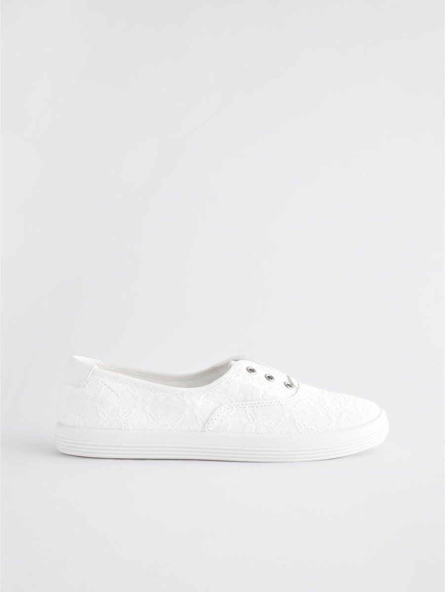 Next - Dames - Canvas instapsneakers zonder veters - Wit