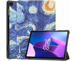 Tablet Hoes Geschikt voor Lenovo Tab M11 / K11 | Book Case met Standaard | Kunstlederen Beschermhoes | Tri-fold | Sterren Nacht