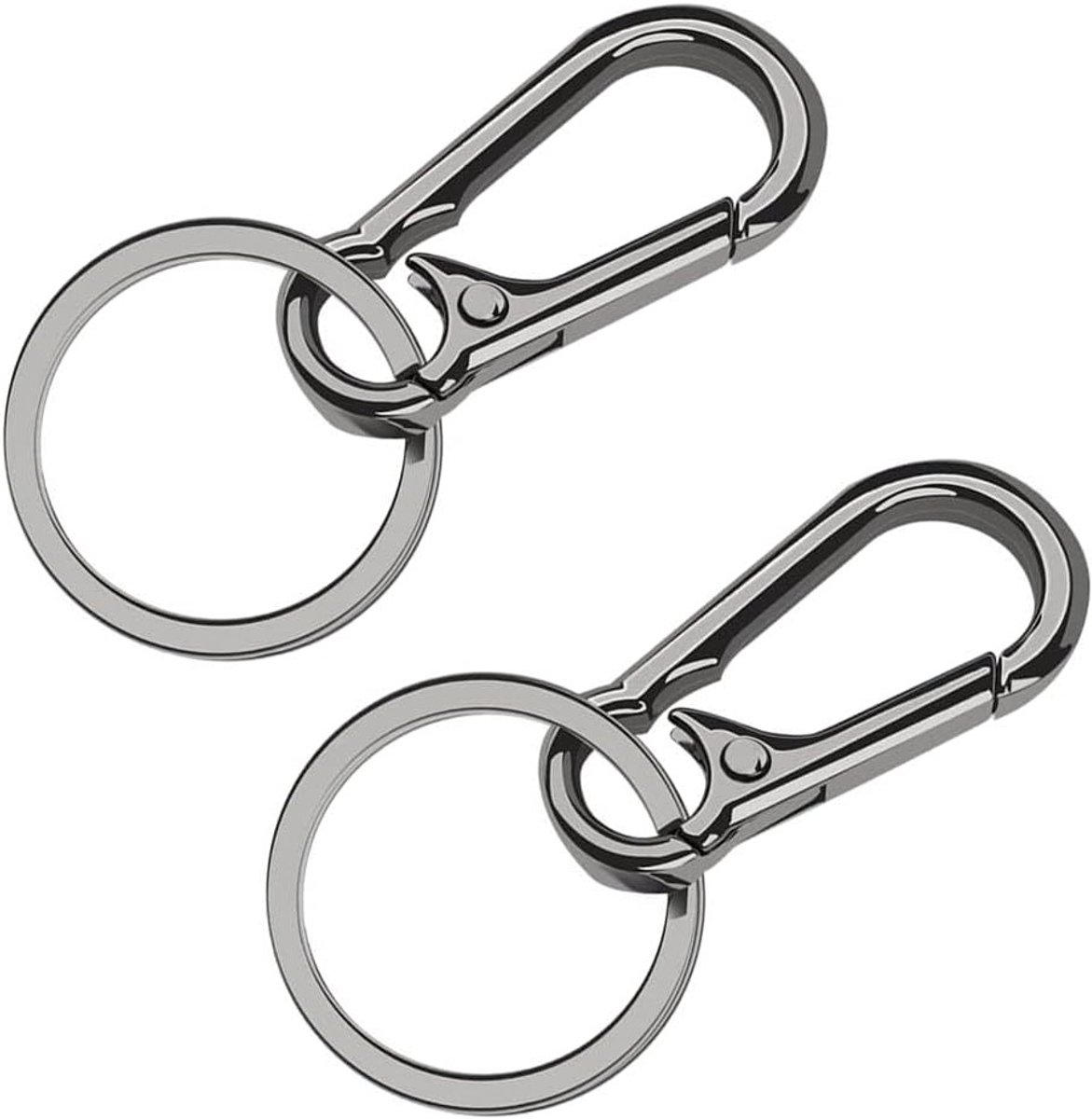 Set van 2 Mini Carabiners met Dubbele Opening - Ideaal voor Sleutelhangers, Outdoor en Camping Accessoires, Blauw