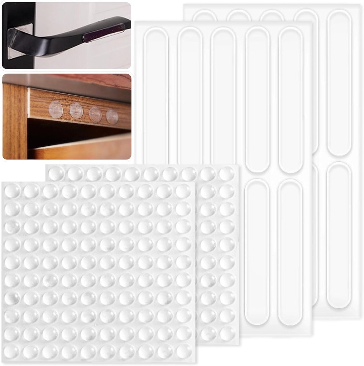 220 Stuks Transparante Siliconen Meubelpads - Kr Scratchbestendige Plakstrips en Deurstoppers voor Meubels, Deuren en Kasten