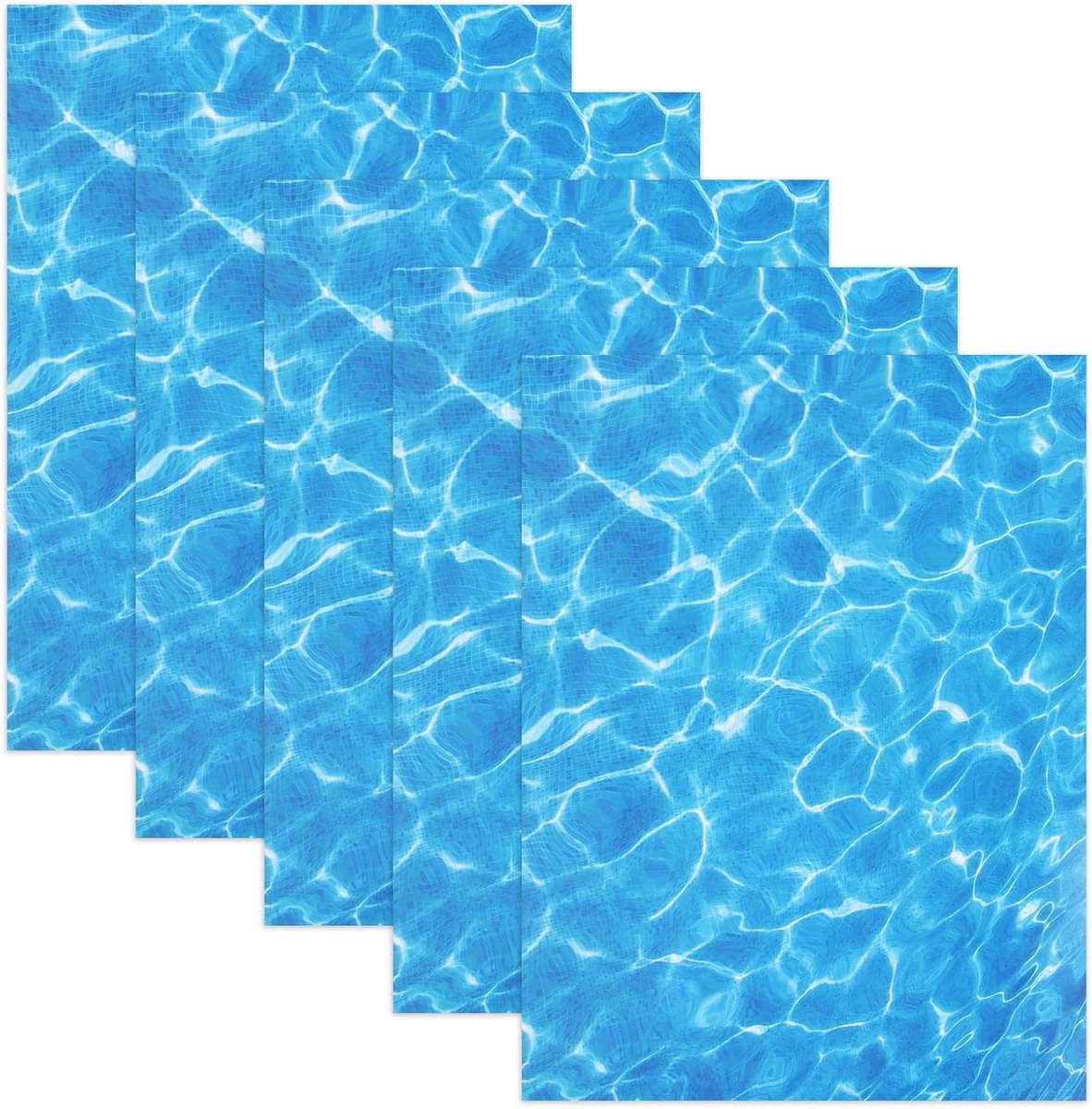 Vijf vellen zelfklevende watertextuurstickers voor modelbouw en diorama's, ideaal voor het creëren van realistische wateroppervlakken en landschappen