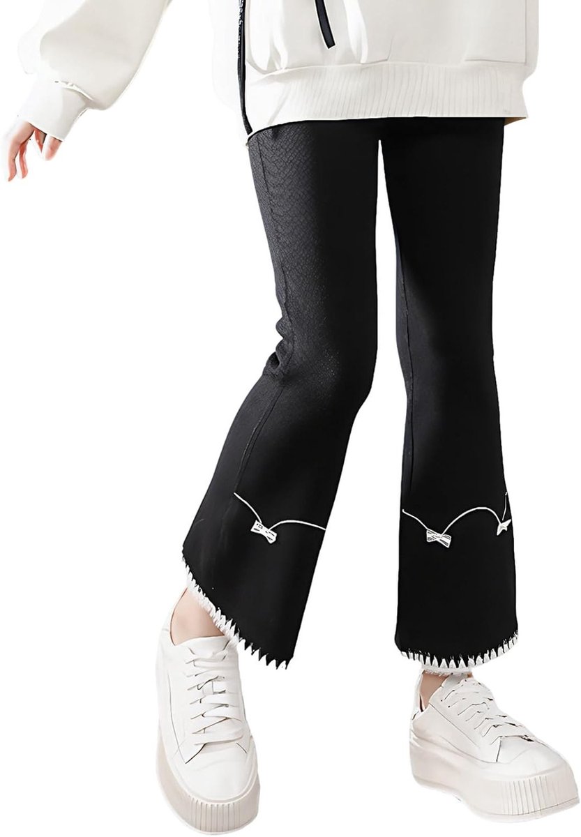 Flare Leggings voor Meisjes met Fleece Voering - Warme Dikke Bell Bottoms voor Kinderen van 3-12 Jaar