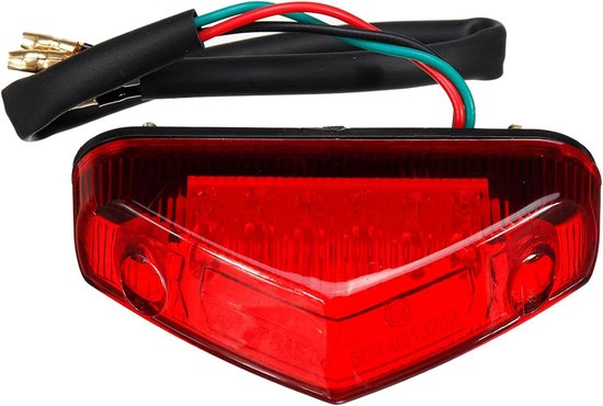 Motorfiets Achterlicht - LED Remlicht - Veilig Zichtbaar - Geïntegreerd 3-in-1 - 12V - Rood