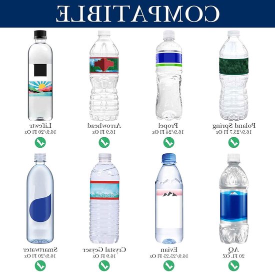 Verstelbare Isolatie Fleshouder voor 16.9 Oz Flessen, Geschikt voor Smartwater en Crystal Geyser, Neopreen Koeler met Rits in Blauw — afbeelding 4