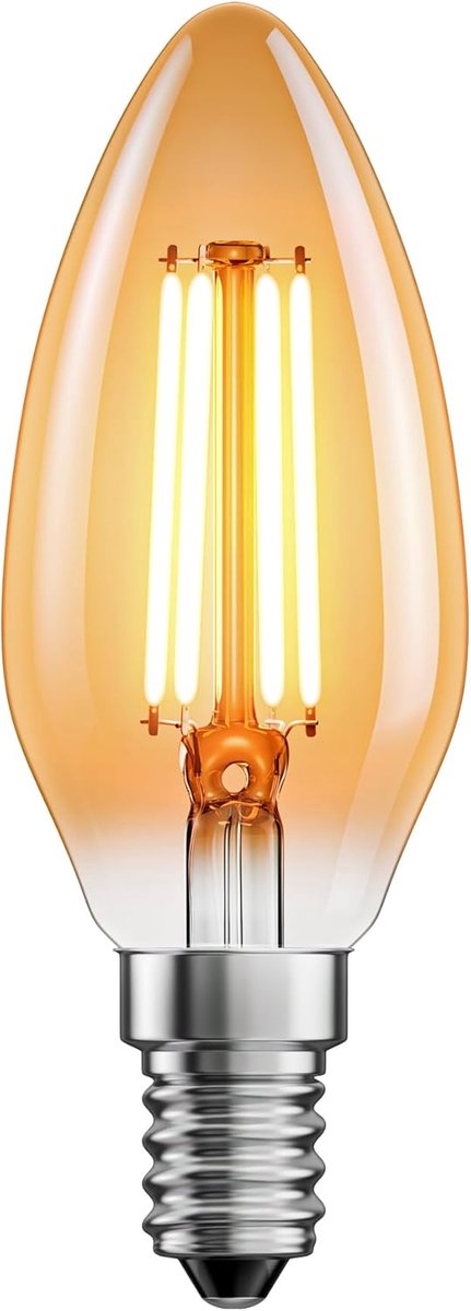 LED Kaarslamp - Extra Warm Wit - Sfeerverlichting Binnen - Energiezuinig Design - 35x99 mm