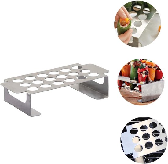 Grillrek - Barbecue Rek - Chili Grillen - Roestvrij Staal - 24.8 x 12 x 5.1 cm - Zilver — afbeelding 5