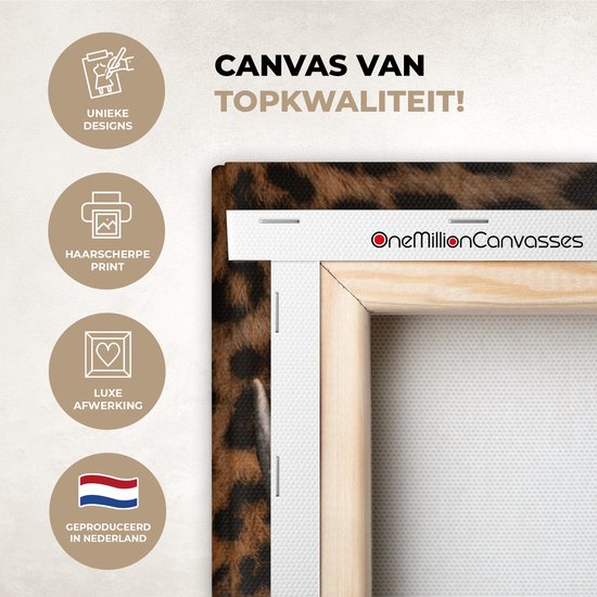 Canvas schilderij 40x60 cm - Wanddecoratie Schotse Hooglander - Koe - Panter - Muurdecoratie woonkamer - Slaapkamer decoratie - Kamer accessoires - Schilderijen op canvas