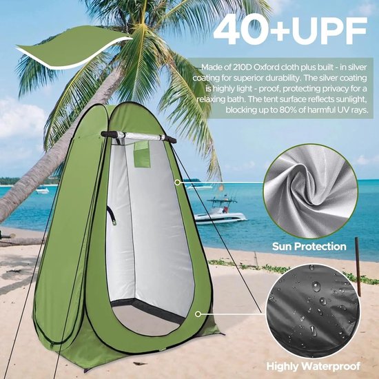 Solvix Douchetent - Camping Douche - Pop Up Tent Douche - Buitendouche Tent - Draagbare Omkleedtent voor Camping, Strand en Outdoor — afbeelding 2