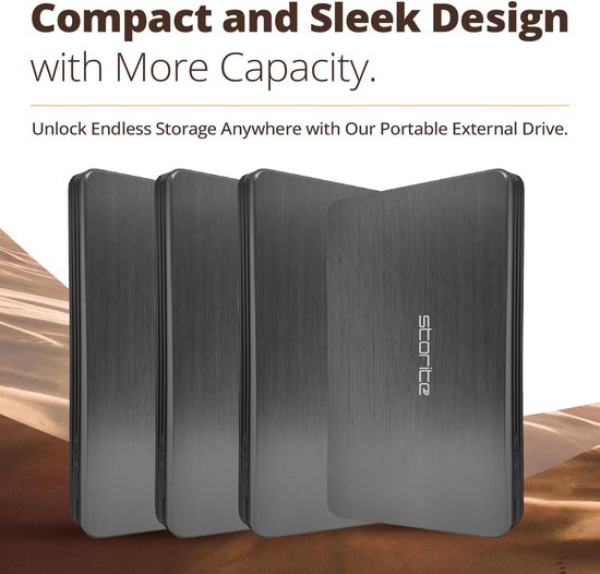 Externe Harde Schijf - Draagbare Opslag - Back-up Gegevens - Snelle USB 3.0 - 120 GB Capaciteit - Grijs — afbeelding 4