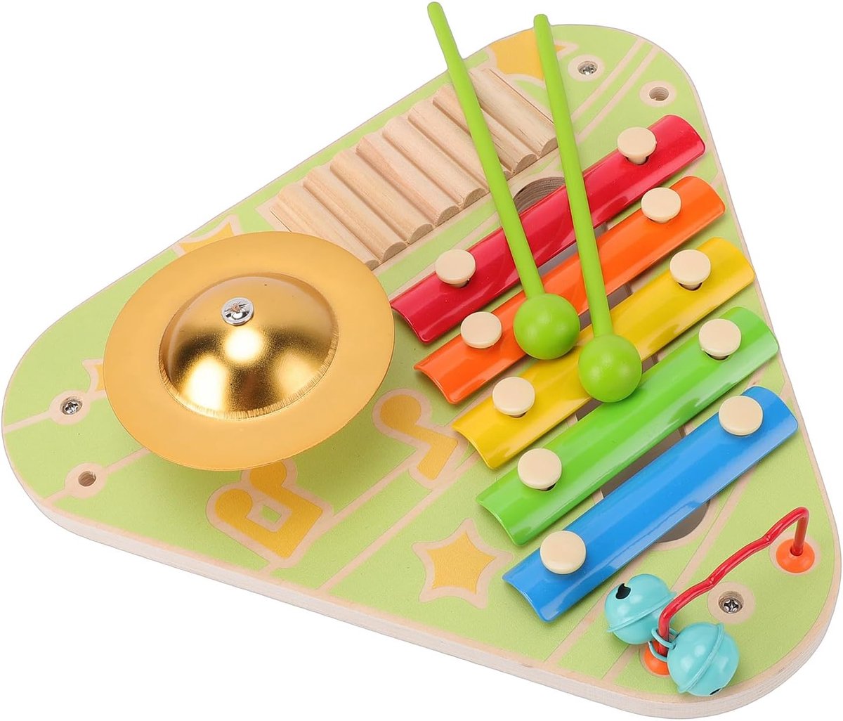 Houten Muziekpercussie Speelgoed - Muziekinstrumenten Set - Kinderen Leren Muziek - 4 Instrumenten in 1