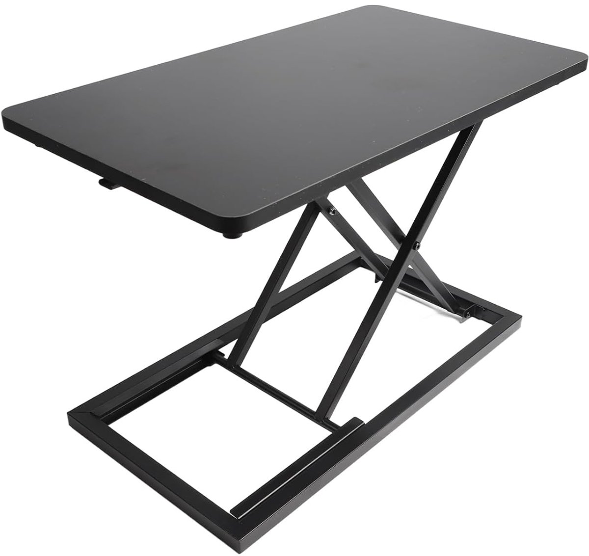 Heftafel voor laptop, verstelbaar met ronde hoek en 7 versnellingen. Staande computer-heftafel met brede desktop voor kantoorwerk (Zwart)