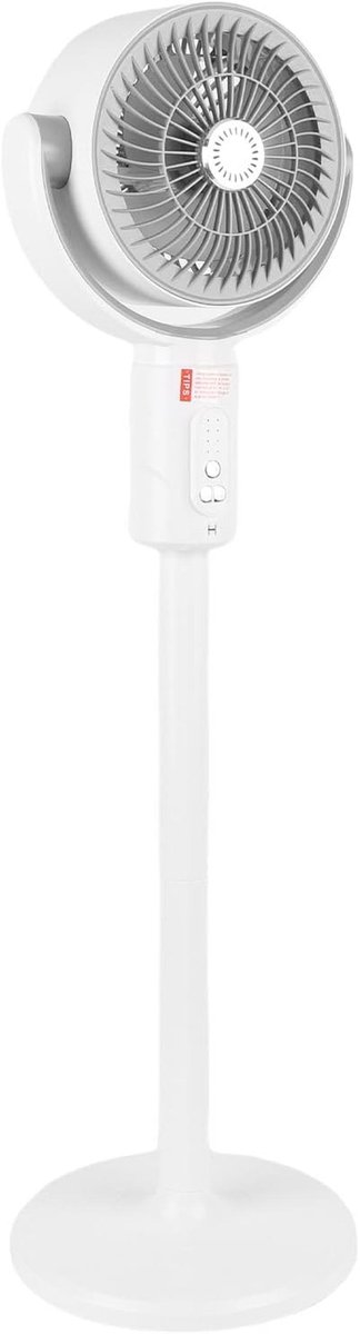 Staande Ventilator - Vloerventilator Stille - Verkoeling Thuis - Verstelbare Hoogte - 38-82cm Hoog - Wit