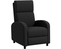 HOMCOM relaxstoel - met ligfunctie - voetsteun - zwart