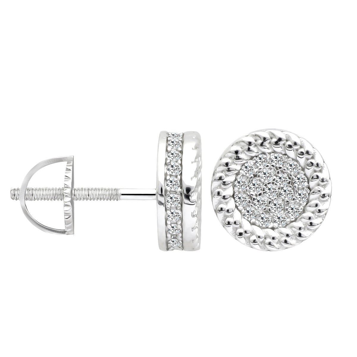 Juwelier Zwartevalk - Zilveren (gerhodineerd) oorknoppen met zirkonia - 22.255