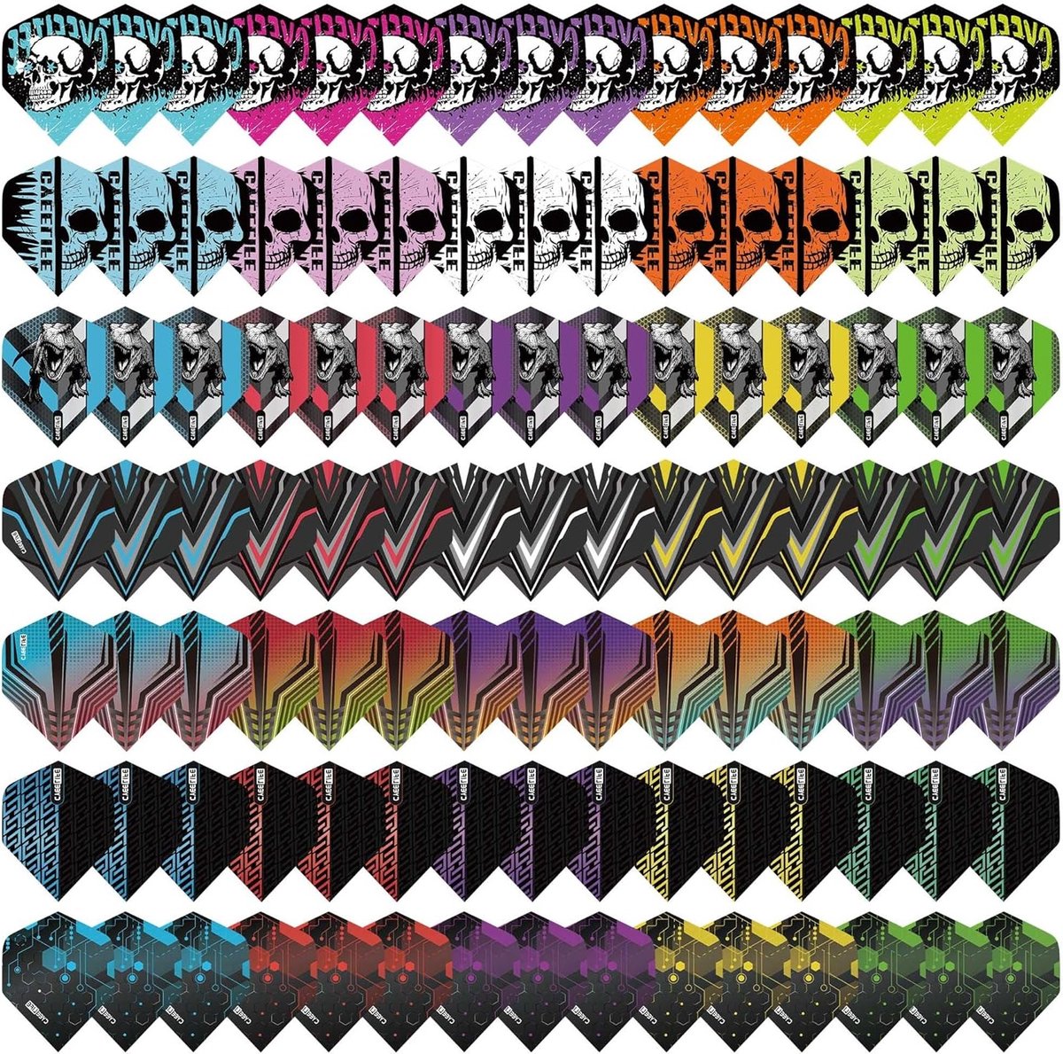 Dart Flights - 35 Sets van 105 Stuks, Standaard Dart Accessoires voor Zachte en Stalen Punt Darts