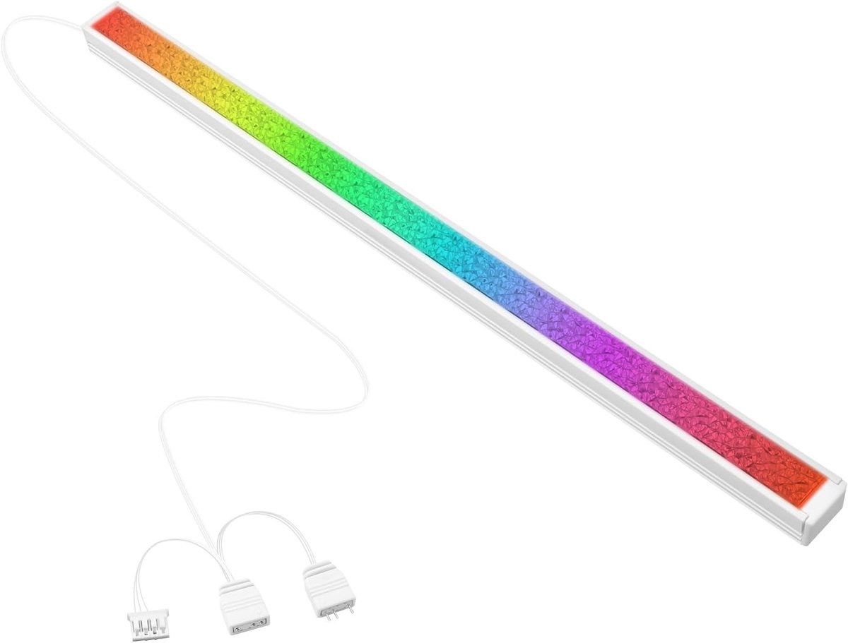 LED ARGB Strip met Magnetische Hechting, 5V 4PIN Aanspreekbaar, Zwart Aluminium en Diamant Lichtdiffusor voor PC-behuizing, 550mm Kabel en Aangepaste Effecten - Ideaal voor Gaming en Verlichting