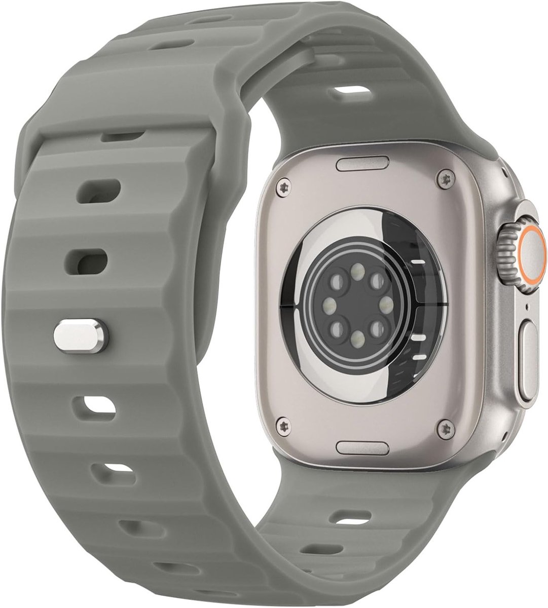 Compatibele Ocean Band voor Apple Watch Ultra 2 - Outdoor Silicone Vervangband voor Sport, Geschikt voor 49mm, 45mm, 44mm, 42mm, Ideaal voor Mannen en Vrouwen, Geschikt voor Series 9, 8, 7, 6, 5, 4, 3 en SE
