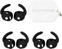 - Oorhaakjes - Anti-slip - Zwart - Siliconen hoesjes - Oortelefoon accessoires - Geschikt voor Studio Buds 2021 - 3 paar - Extra siliconen zakje