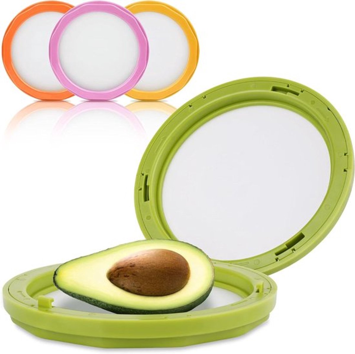 - Avocado opslagcontainer - Herbruikbaar - Luchtdicht - Transparant - Fruitopbergdoos - Dagelijks gebruik - Keuken - Koelkast - Geschikt voor - Halve avocado's - Vers - Visueel - 4 stuks.