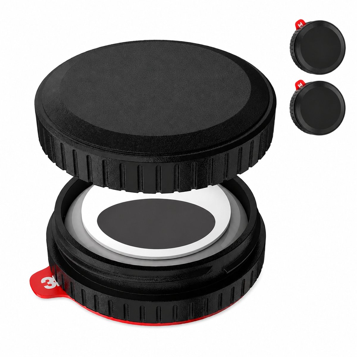 Waterdichte AirTag Houder voor Apple AirTag – 3M Sticker – Zwart