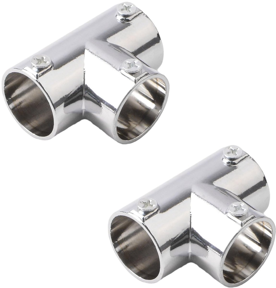 aladdien - Cross Pijpklemmen - Tube Connector - Eenvoudig te installeren - 1 inch - Zinklegering - Geschikt voor 25 mm buizen - Inclusief 2 stuks