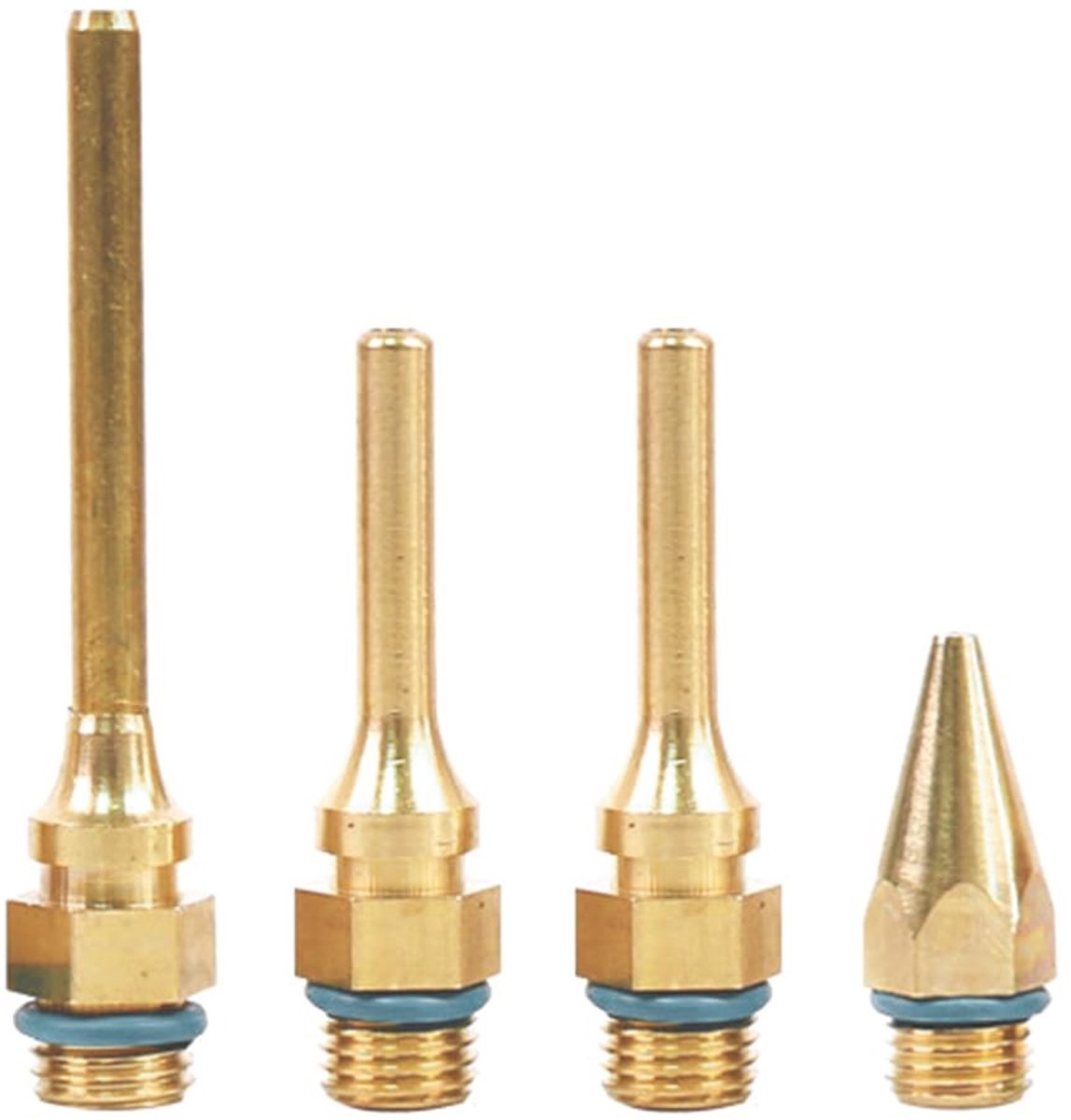 SPHProducts - Lijmpistoolmondstuk - Vervangbare koperen tip - 4-delig - Geschikt voor diverse klussen - Handig voor krappe ruimtes - Ideaal voor hobbyi...