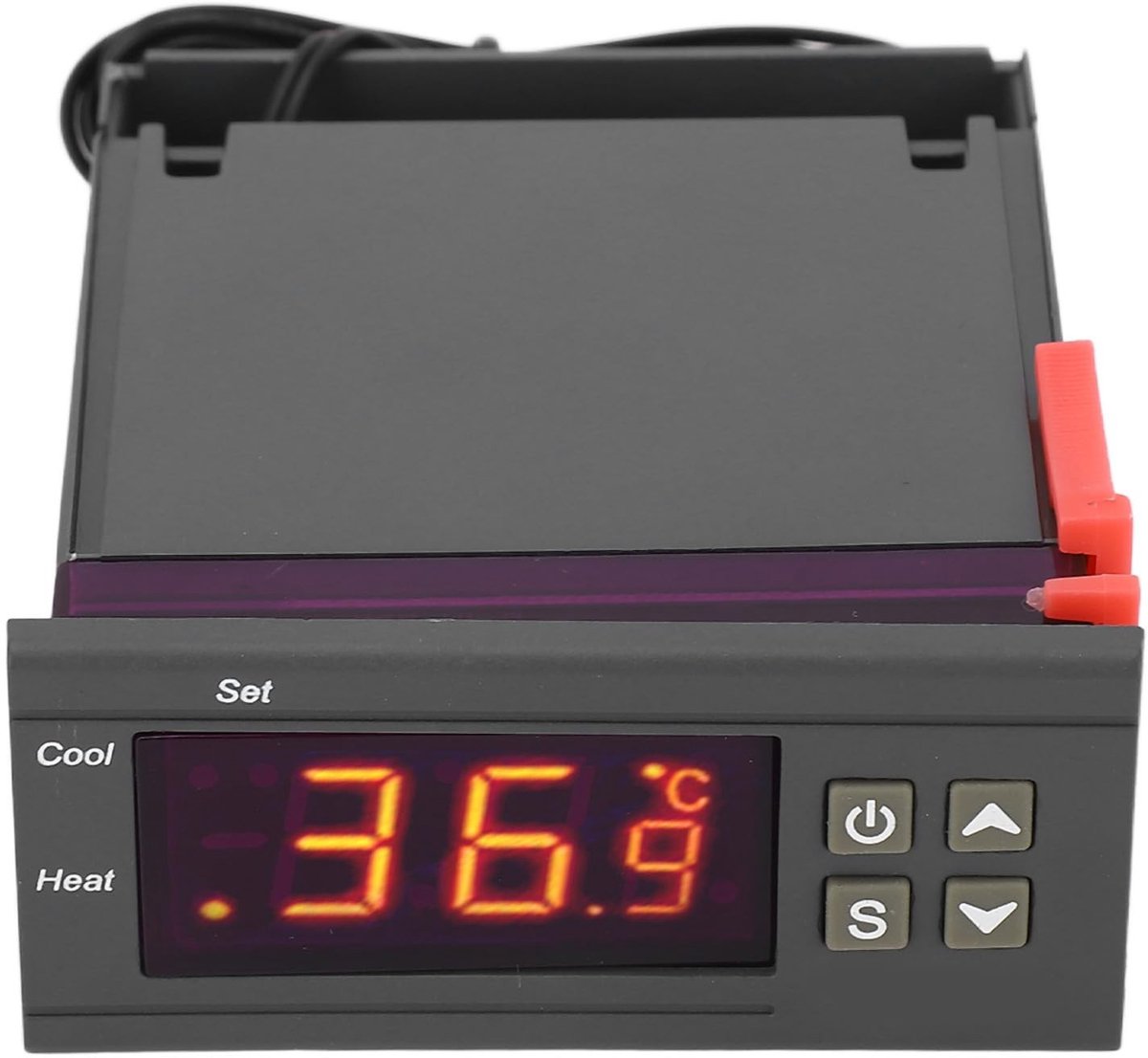 aladdien - Digitale Thermostaat - Temperatuurregelaar 110 tot 220V AC - Erosiebestendig - LCD Display - Voor Koeling en Verwarming - Automatische Co...